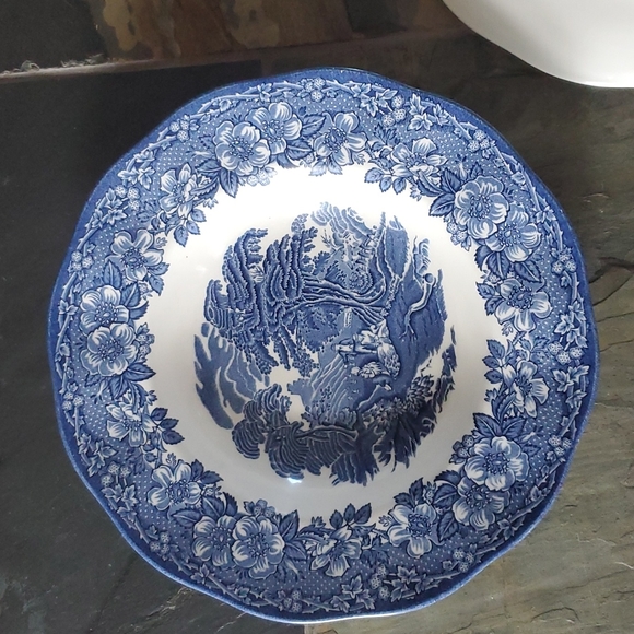 2 Unicorn China Stafforshire England Blue Bowls - Picture 7 of 9